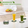 thumbnail image 7 of Haosy Set of 6 Drink Woven Coaster with Holder Heat Resistant Non-Slip Bar Coasters 4 Inches Clover and Dots, 7 of 7