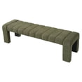 thumbnail image 3 of Christopher Knight Home 63" Rectangular Boucle Upholstered Ottoman Bench, Modern Accent Seating, Green, 3 of 9