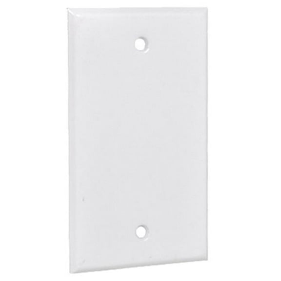 1BC-W Single Gang Rectangular Blank Cover, White