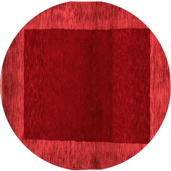 Ahgly Company Indoor Round Abstract Red Modern Area Rugs, 4' Round