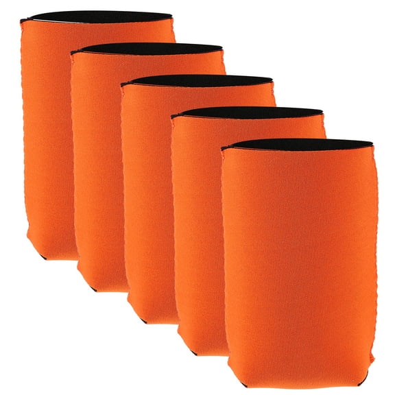 CIMAXIC Can Cooler Sleeve Orange Neoprene Insulated for Outdoor 5Pcs