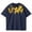 Blue, variant on Toddler Boy Shirt Round Neck Letter Print Back To School Shirt Loose Holiday Shirts Preppy Boys' Tops, Tees & Shirts, 5-7 Years, White