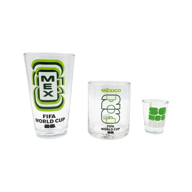 Set Vasos de Vidrio FIFA Con Estampado de Mexico