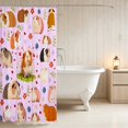 thumbnail image 3 of Erosebridal Guinea Pig Shower Curtain 72Wx84L for Girls, Pink Hearts Waterproof Bathroom Shower Curtain, 3 of 5