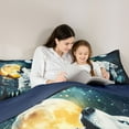 thumbnail image 4 of Manfei Western Magic Wolf Bedding Comforter Set 7pcs for Kids, Psychedelic Moon Sun Queen Bedding Sets, Rustic Jungle Reversible Queen Sheet Sets, Breathable Home Decor, 4 of 7