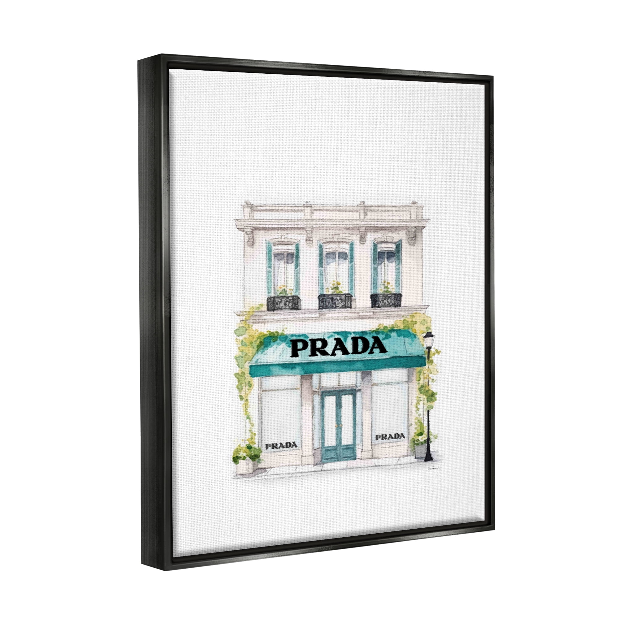 Stupell Industries Urban Fashion Shop Beauty & Fashion Painting Black Floater Framed Art Print Wall Art, 17 x 21
