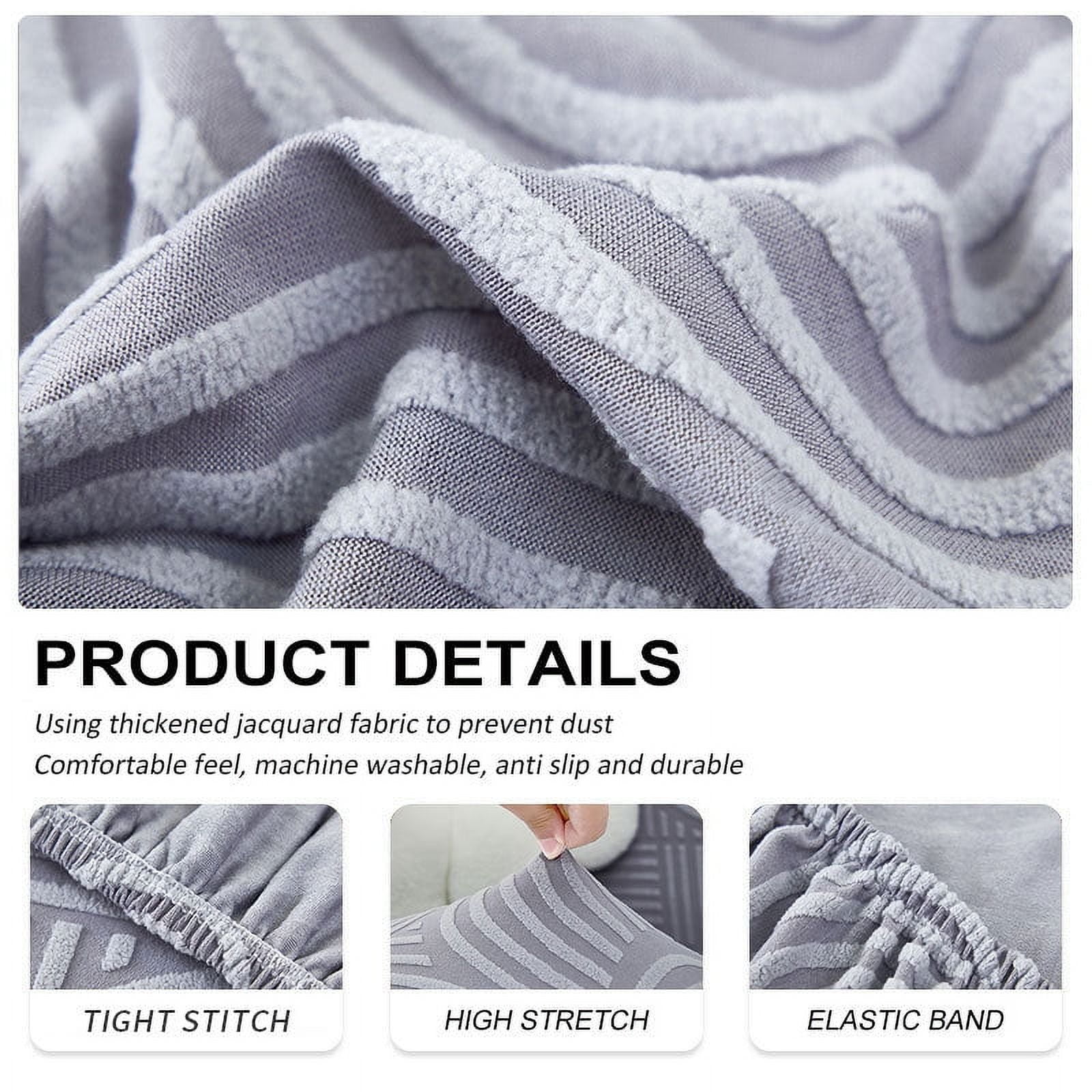 XmhyTop Couch Cover Pink Jacquard Stretch Sofa Covers 1 seat Easy - Fit Washable Reclining Chair Cover for Living Room Sofa - Ideal Furniture Protector