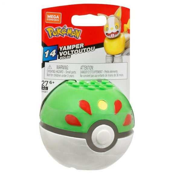 Mega Construx Pokemon Yamper Poke Ball Interlocking Block Building Set, 27 Count