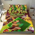 thumbnail image 1 of ¡Hombre Cometa, Infierno Sí! Conjunto de sábanas temático, trío de piezas, cómodo y amigable con la piel, diseño único, regalo de decoración para el hogar para familiares, amigos y fans,140cm *210cm, 1 of 6