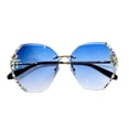 thumbnail image 3 of Only Moment Sunglasses Metal Polarized UV400 Protection Lens Big Frame Fashion Glasses Trendy Stylish Shade Blue One Size, 3 of 3