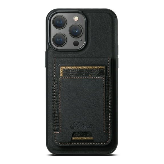 ELEHOLD Case for iPhone 13 Pro, 2 in 1 Detachable Magnetic Wallet Case with Card Holder & Kickstand,Black