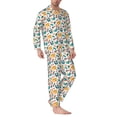 thumbnail image 2 of Fotbe Travel Elements Pijama de Hombre con Estampado de Manga Larga, Conjunto de 2 Piezas, Ropa de Dormir Suave y Cómoda con Bolsillos-Medium, 2 of 7