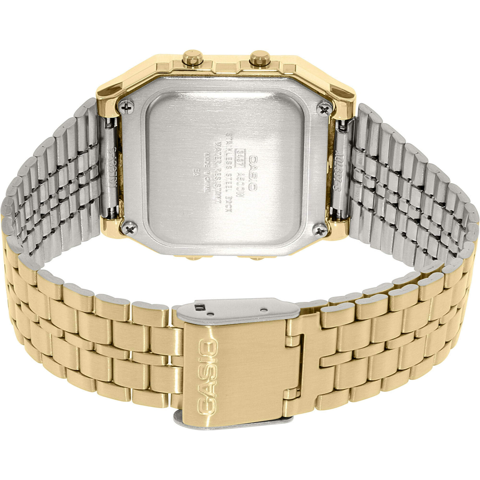 Casio Men s Vintage A500WGA 9 Gold Stainless Steel Plated Japanese Quartz Dress Watch