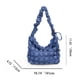 thumbnail image 3 of 6922-1 Hilo bordar acolchado Nube plisada Gran capacidad Abajo Bandolera ligera Ropa algodón Bolso mujer (azul oscuro) Azul zafiro, 3 of 9