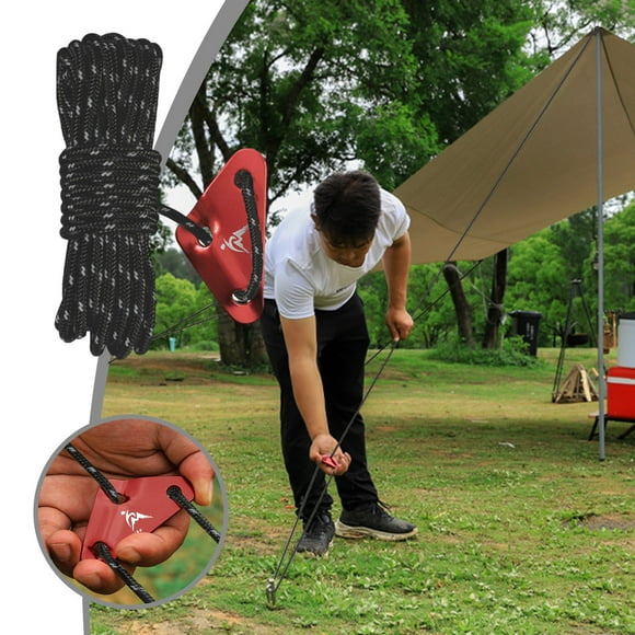 Outdoor Windproof Rope Tent Rope Reflective Rope Rope Fixed Tied Rope Camp Adjustment Rope Thickened And Lengthened With Adjustment Buckle 5 Meters