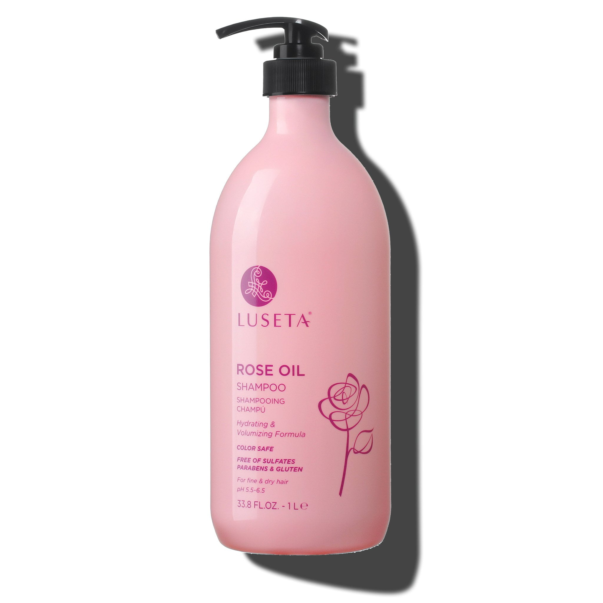 Luseta Rose Oil Hydrating & Volumizing Shampoo for Fine & Dry Hair