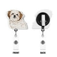 thumbnail image 2 of WIRESTER Set 2pcs Design Acrylic Key Card Holder Belt Clip Reel Id Badge Retractable - White Cream Brindle Short Hair Shih Tzu Dogs, 2 of 6