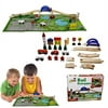 Christmas Gift | Wooden Vehicle Set with Bridge and Puzzle Mat | Fun for All Ages | Dazzling Toys
