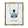 thumbnail image 3 of Stupell Industries I am Kind Motivational Child Playing on Swing Graphic Art Metallic Gold Floating Framed Canvas Print Wall Art, Design by Sally Swatland, 3 of 5
