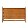 thumbnail image 5 of 58"  Solid Wood Modern Angle-Face 6 Drawer Dresser - Caramel, 5 of 6