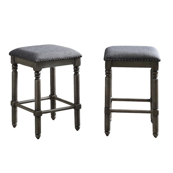 Roundhill Furniture Arnhem Bar Stool, Gray, Set of 2