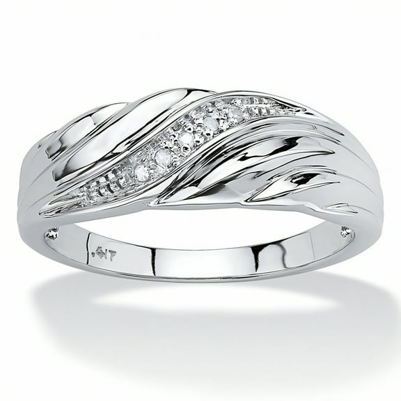 DESIGNICE Promise Rings for Couples,Leaf Outline Design Wedding Bands for Couples,Sleek Design Couples Rings,Whitegold Plated