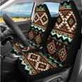 thumbnail image 2 of Uorisanigo Western Aztec 14 Pack Cars Seat Covers Full Set with Auto Headrest Cover and Steering Wheel Cover Car Armrest Cover Seat Belt Pads Water Cup Pad Comfortable Suitable for Car SUV, 2 of 6