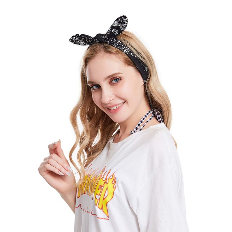 Dsseng 6 Pieces Elastic Paisley Knot Headbands Rabbit Ear  display picture 1