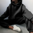 thumbnail image 7 of Womens 2 Piece Outfits Hoodie Sweatsuit Sets Oversized Sweatshirt Baggy Fall Comfy Sweatpants with Pockets, Casual Loungewear for Everyday Comfort and Style,Black,S, 7 of 7