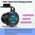 thumbnail image 6 of Triple USB Car Charger Adapter PD 3.0+Dual QC 3.0, Touch Switch, Safe and Reliable Rapid Charging for Phone, Samsung, 6 of 8