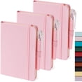 thumbnail image 1 of HSHDLDF Small Notebook Journal with Pen, 3 Pack Mini Pocket Size Journals Notebooks Bulk for Women Work School Writing Note Taking, Pink Leather Notebook, 1 of 7