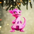 thumbnail image 2 of SLYNSHome Christmas Dinosaur 26 Letters Ornaments,2024 New 3.1 Inch Letters Pendant Sign Xmas Pink Cool Dinosaur Hanging Figurine for Holiday Party Car Tree Home or as Christmas Gift (A), 2 of 5