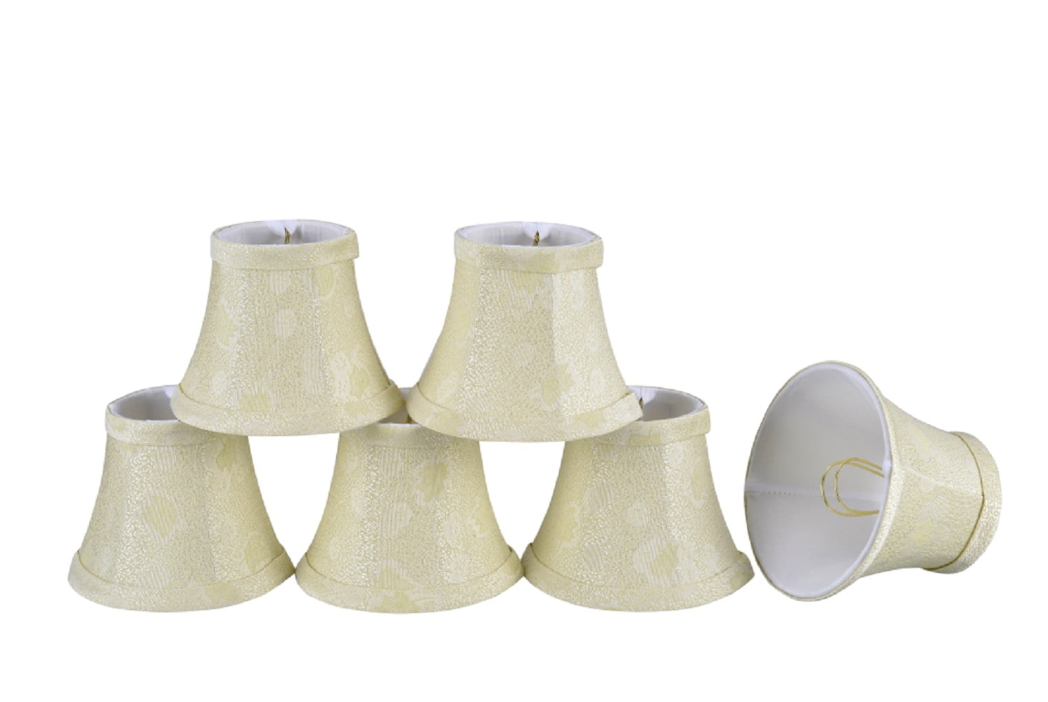 Butter Crème Jacquard Fabric Bell Chandelier Shade Set
