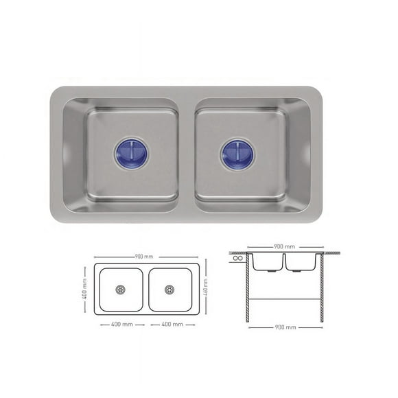 Stainless Steel Hand Made Double Bowl Kitchen Sink