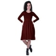 thumbnail image 1 of Moomaya Robe à Manches Longues pour Femmes, Taille Rassemblée, Coupe Décontractée, avec Poches, 1 of 7