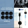 thumbnail image 3 of Práctico soporte para cables con clips para cables | Organice cables de alimentación, cargadores de teléfono, conexiones USB | Gestión de seis cables | Respaldo adhesivo | Se adhiere a muchas, 3 of 8
