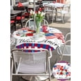 thumbnail image 5 of Outdoor Tablecloth with Umbrella Hole for Patio/Picnic/Party/Camping, 250th Anniversary Floral Waterproof Table Cloth Round Cover Washable, Red Blue Stars 4th of July (Dia 60"), 5 of 9