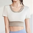 thumbnail image 3 of Mittory Women's Workout Tops with Built in Bra Quick Dry Short Sleeve Athletic Crop Shirts Yoga Outfits, 3 of 5
