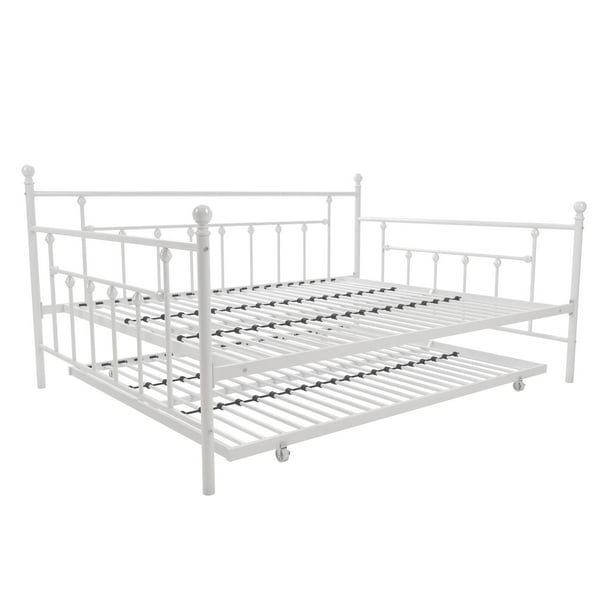Dhp Manila Metal Daybed And Trundle Queen Full Size White Walmart Com Walmart Com