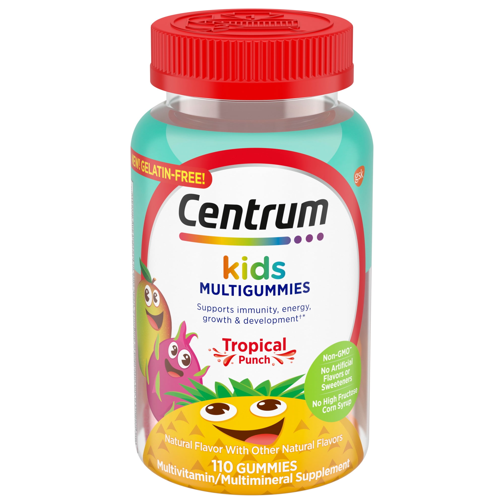 Centrum Kids Multivitamin Gummies, Tropical Punch Flavor Made With Natural Flavors, 110 Count, 110 Day Supply