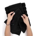 thumbnail image 4 of Toalla de baño American Soft Linen 100% algodón, 35 x 70 cm, color negro, 4 of 9