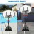 thumbnail image 3 of Segmart Portable Poolside Basketball Hoop, 3.1 ft to 4.7 ft Adjustable Height, Outdoor Basketball Hoop with 36" Backboard, Black, 3 of 10
