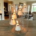 thumbnail image 4 of DAMAI Halloween Glass Hurricane Candle Holder, Multi Tier Floating Clear Cylindrical Glass Candle With 5 Ghost Candles,Modern Tabletop Decor For Bedroom Dining Room Wedding Home Decor, 4 of 5