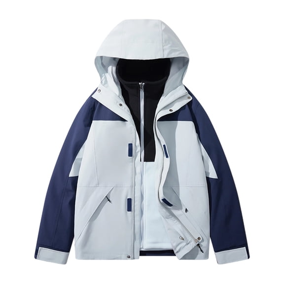 Women's Jacket Convertible 3-in-1 Hooded Outdoor Windbreaker Hiking Coat Patchwork Design Long Sleeve Casual Wear Sports Style Fashionable Fit Daily Use Versatile