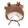 thumbnail image 1 of Gorro de invierno para bebé, gorro cálido de moda para niños recién nacidos, niñas y niños Marrón, 1 of 9