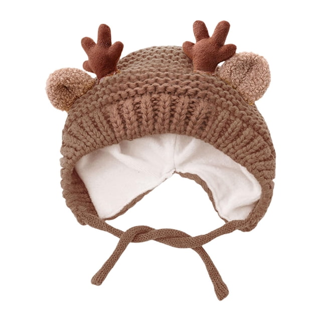 Gorro de invierno para bebé, gorro cálido de moda para niños recién nacidos, niñas y niños Marrón