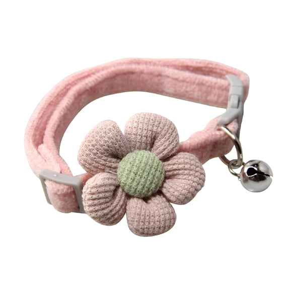 GASTROPOD Small Dog Collar, Dog Collar for Girl with Flower, Puppy Collar with Bell, Adjustable Little Dog Collar