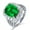 Green, variant on Women's Platinum Plated Cushion Cut 5CT Simulated Emerald Birthstone Green Cubic Zirconia Rings Adjustable (Green)