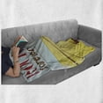 thumbnail image 5 of Rock Music Soft Flannel Fleece Blanket, Grunge Forever Lettering a Young and Bass Guitar Walking on Road, Cozy Plush for Indoor and Outdoor Use, 70" x 90", Pale Green and Pale Blue, by Ambesonne, 5 of 5