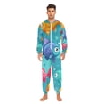 thumbnail image 2 of Cartoon Fish Adult Onesie Pajamas Slim Fit Christmas One Piece Suit Pjs for Women and Men Hooded Zipper, 2 of 7